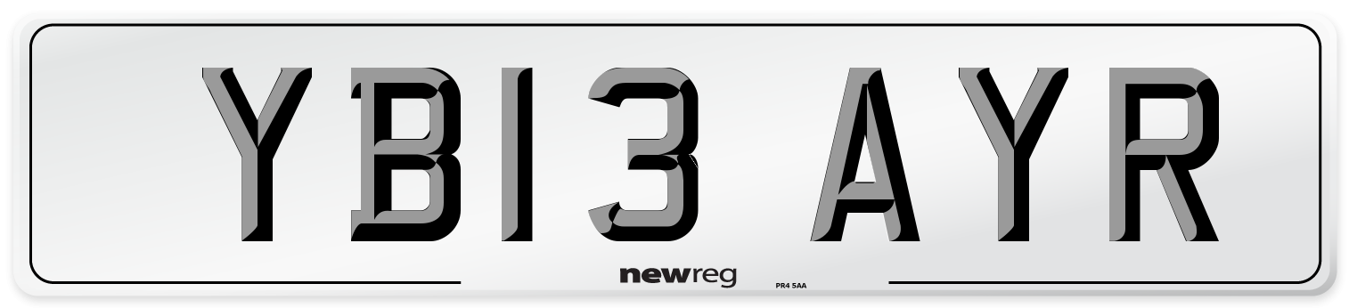 YB13 AYR Number Plate from New Reg